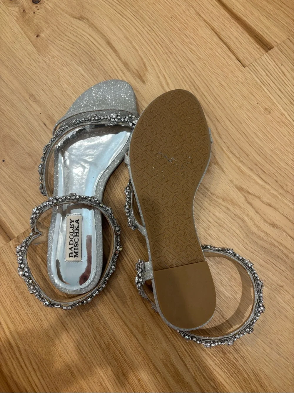 Badgley Mischka jeweled sandals